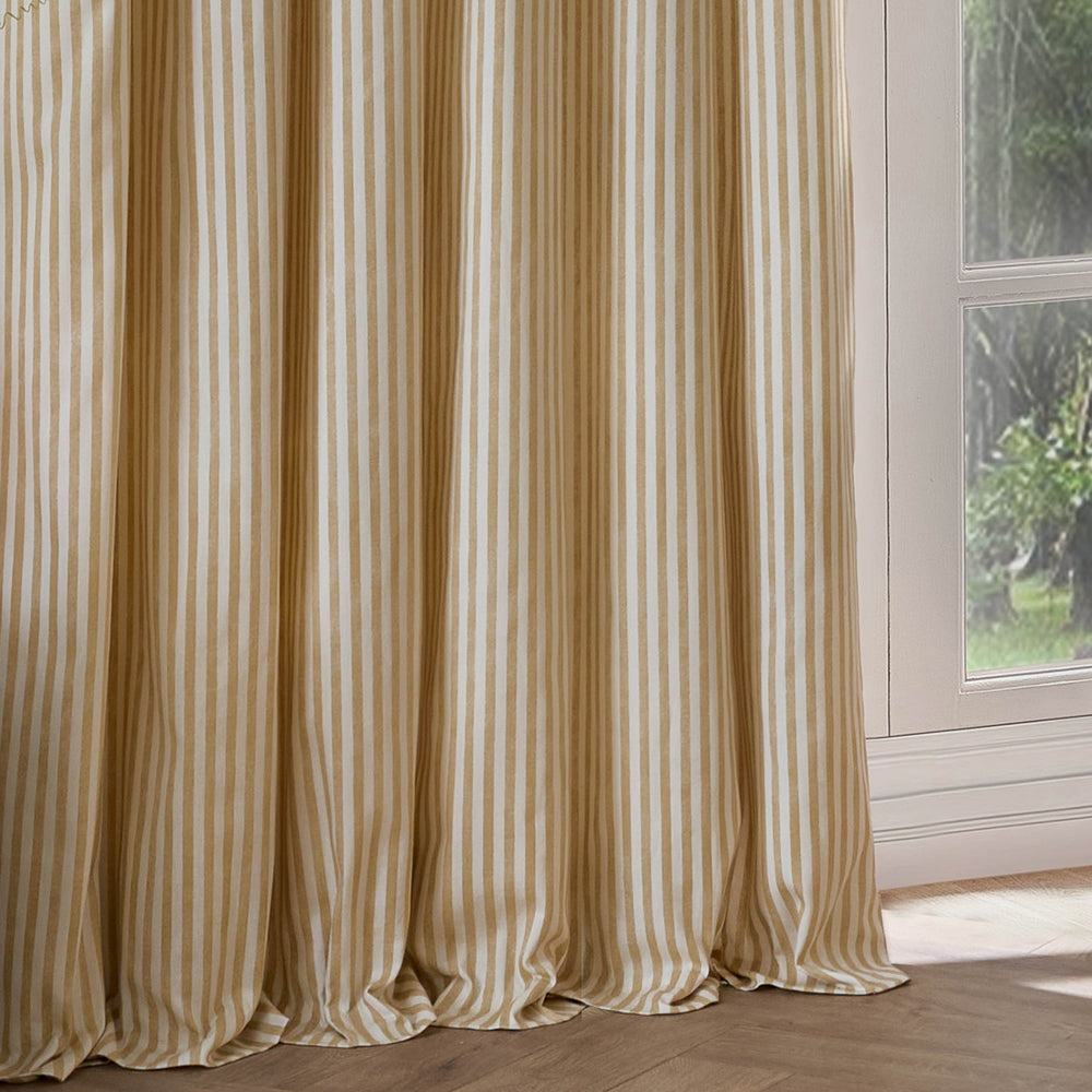 Striped Yellow Curtains - Hebden 100% Cotton Blackout Eyelet Curtains Honey Yellow Yard