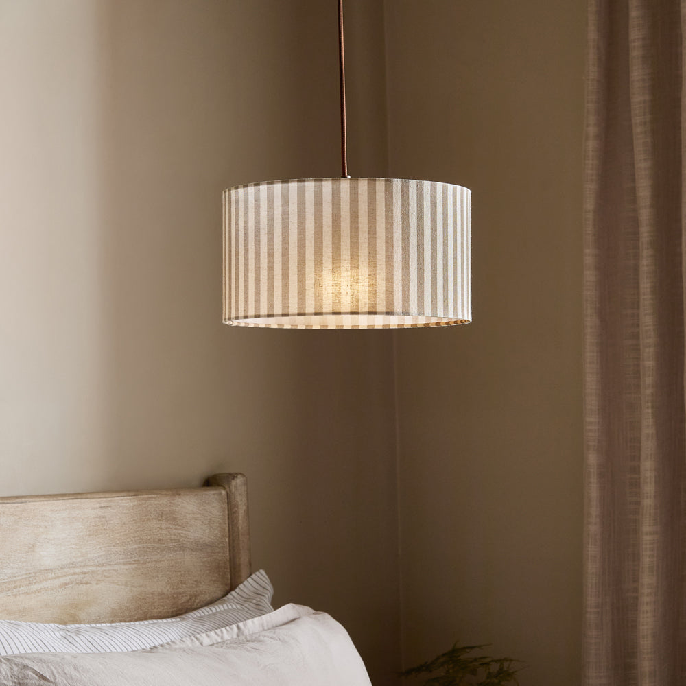 Striped Brown Lighting - Hebden Outer Stripe Lamp Shade Mole Yard