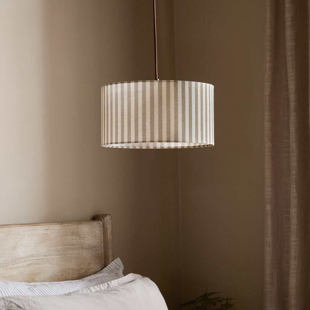 Striped Brown Lighting - Hebden Outer Stripe Lamp Shade Mole Yard
