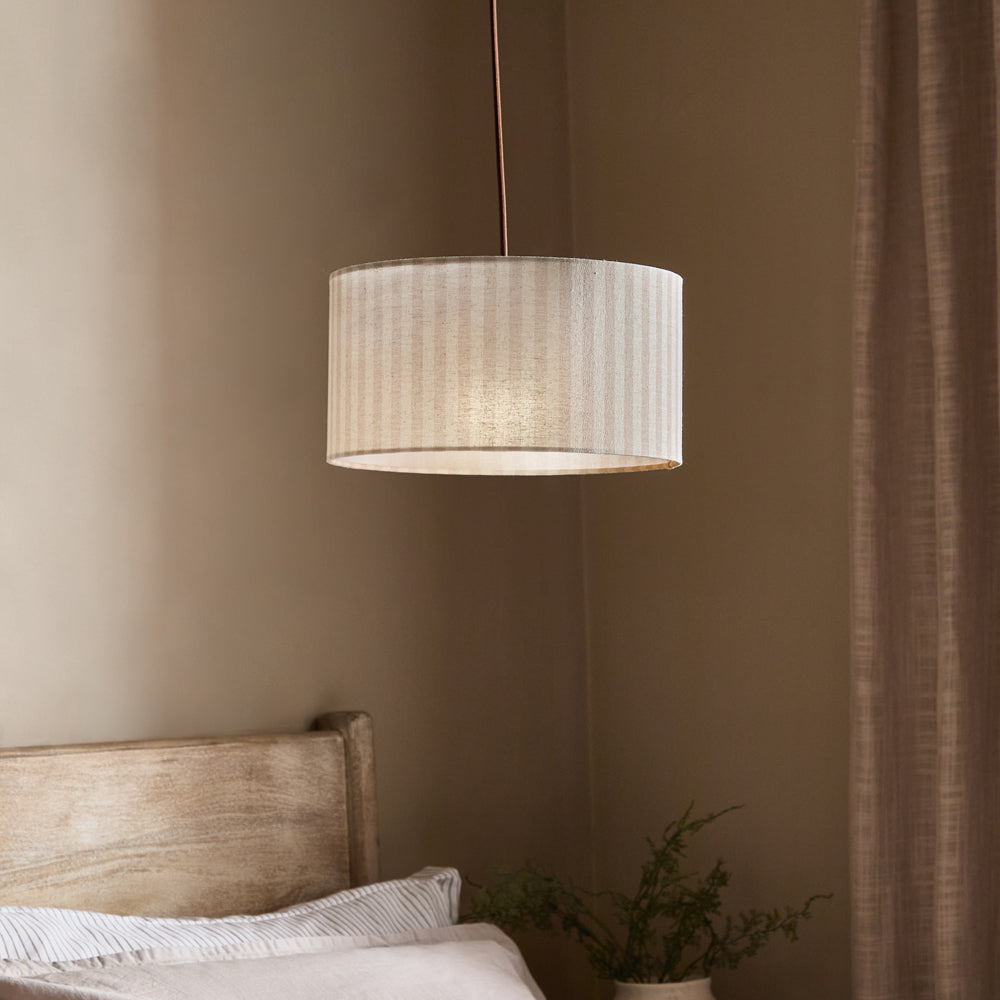 Striped Beige Lighting - Hebden Outer Stripe Lamp Shade Natural Yard