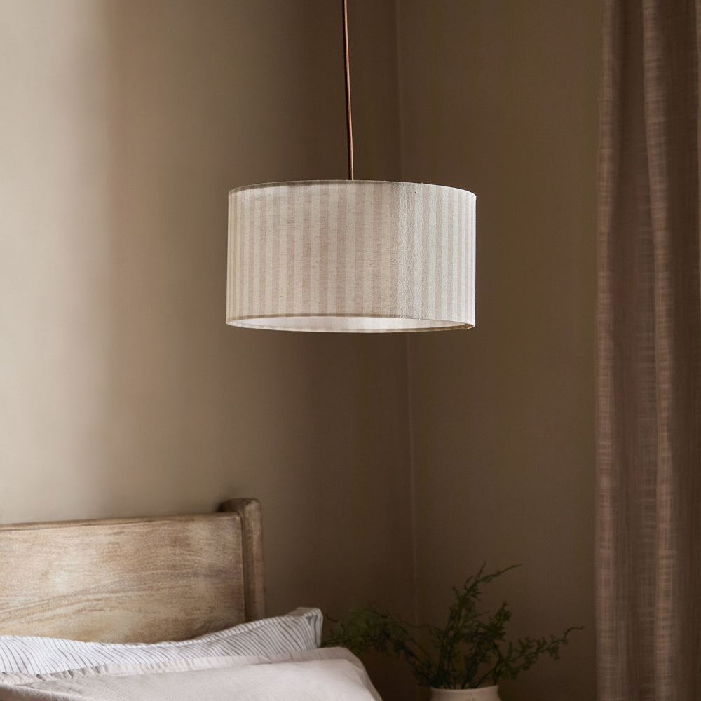 Striped Beige Lighting - Hebden Outer Stripe Lamp Shade Natural Yard