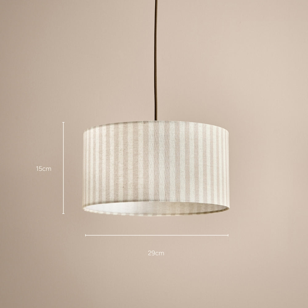 Striped Beige Lighting - Hebden Outer Stripe Lamp Shade Natural Yard