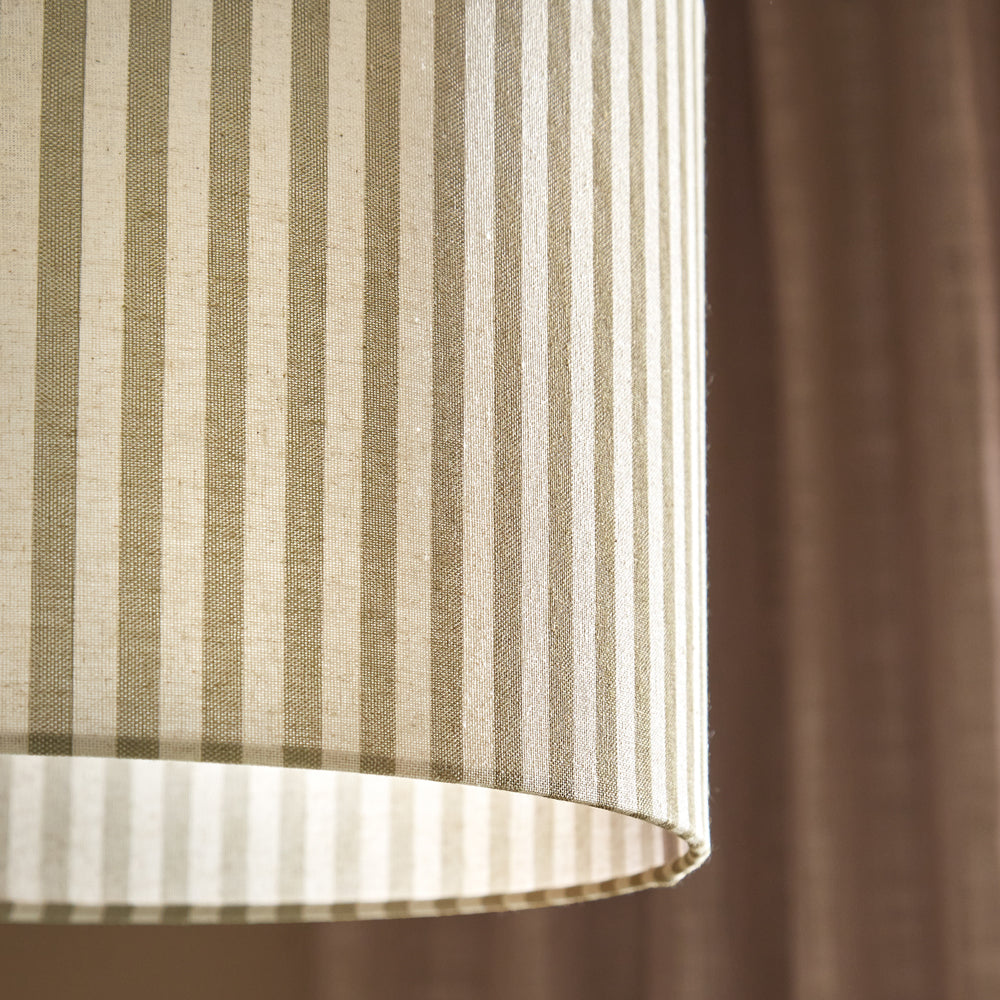 Striped Green Lighting - Hebden Outer Stripe Lamp Shade Olive Yard