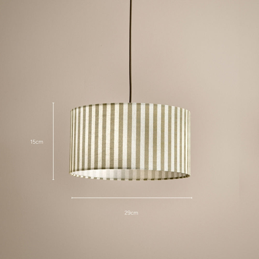 Striped Green Lighting - Hebden Outer Stripe Lamp Shade Olive Yard