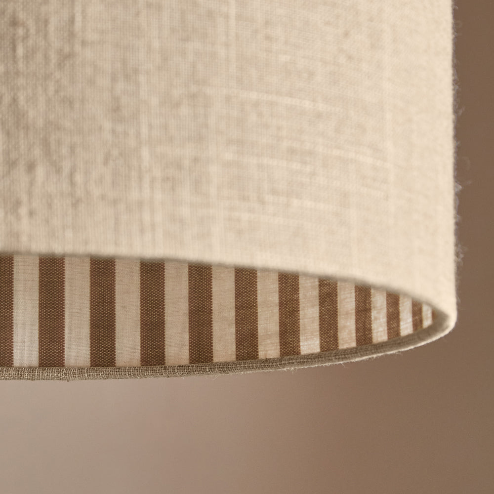Striped Brown Lighting - Hebden Inner Stripe Lamp Shade Chocolate Yard