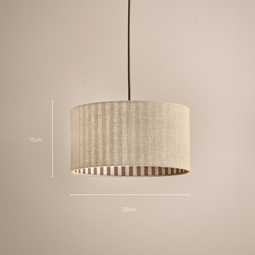 Striped Brown Lighting - Hebden Inner Stripe Lamp Shade Chocolate Yard