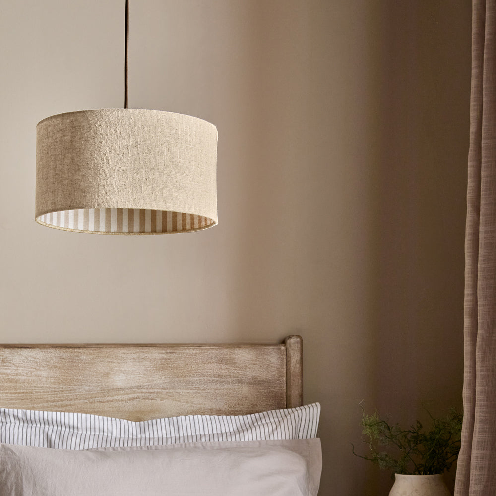 Striped Brown Lighting - Hebden Inner Stripe Lamp Shade Mole Yard