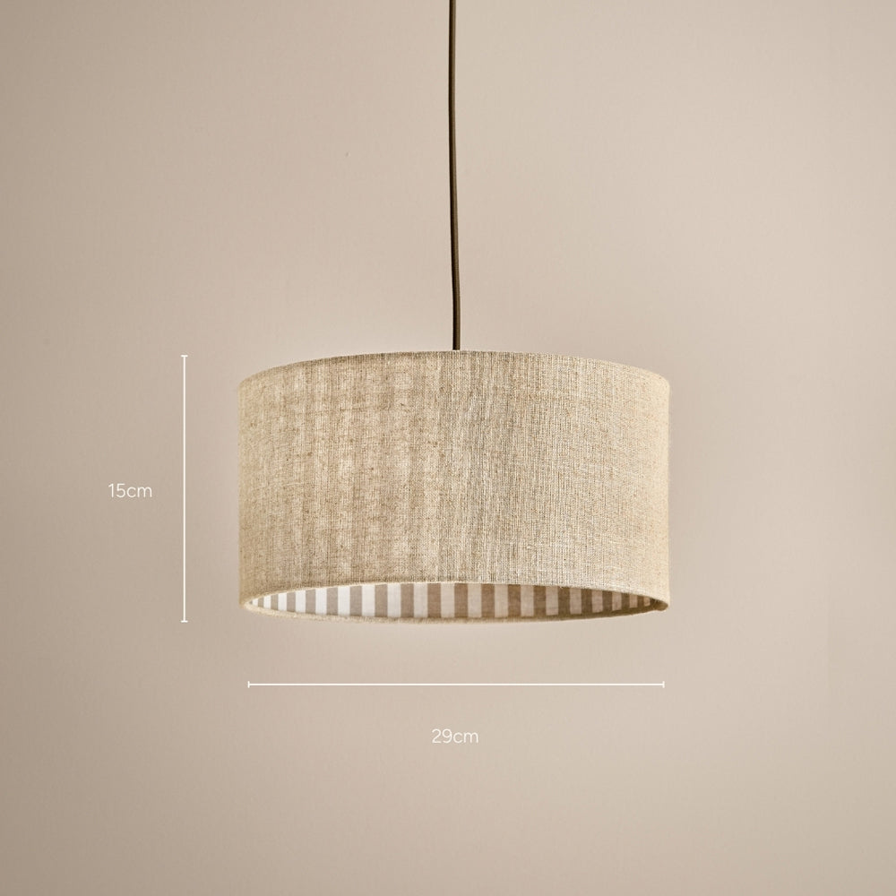 Striped Brown Lighting - Hebden Inner Stripe Lamp Shade Mole Yard