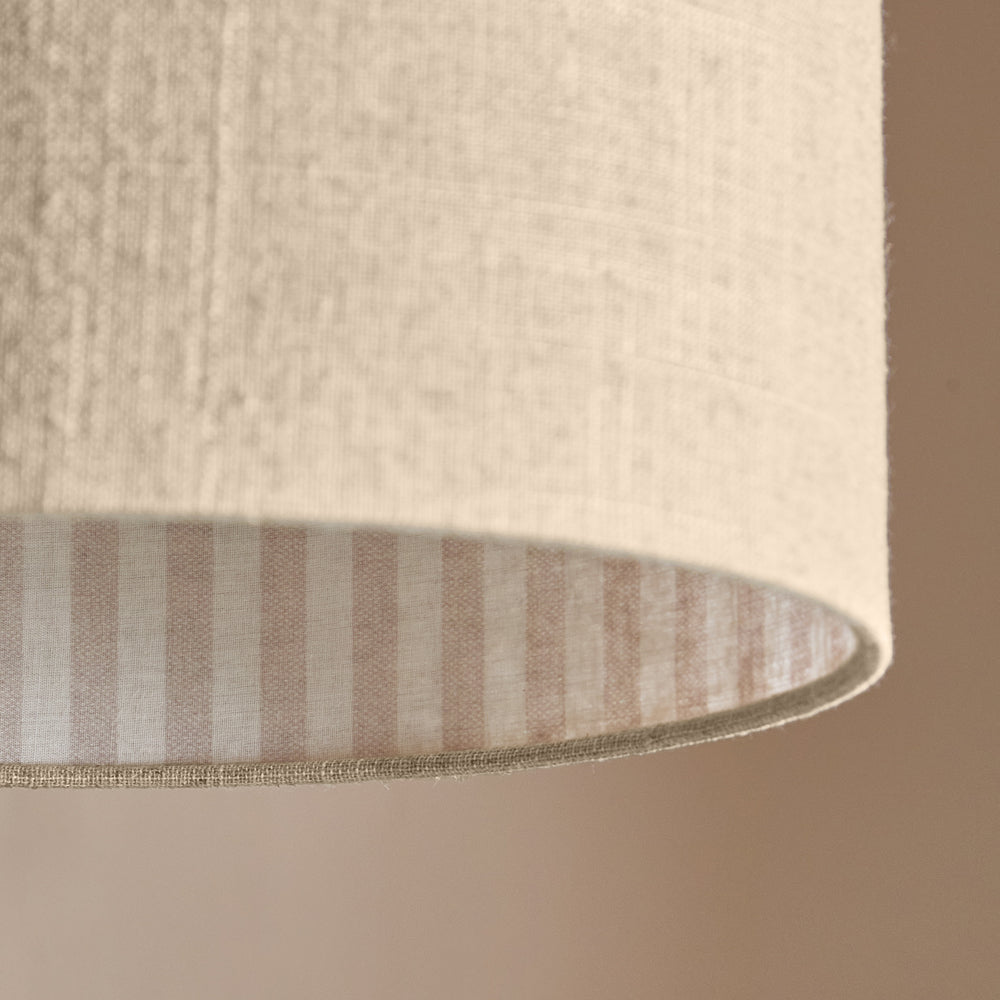 Striped Beige Lighting - Hebden Inner Stripe Lamp Shade Natural Yard