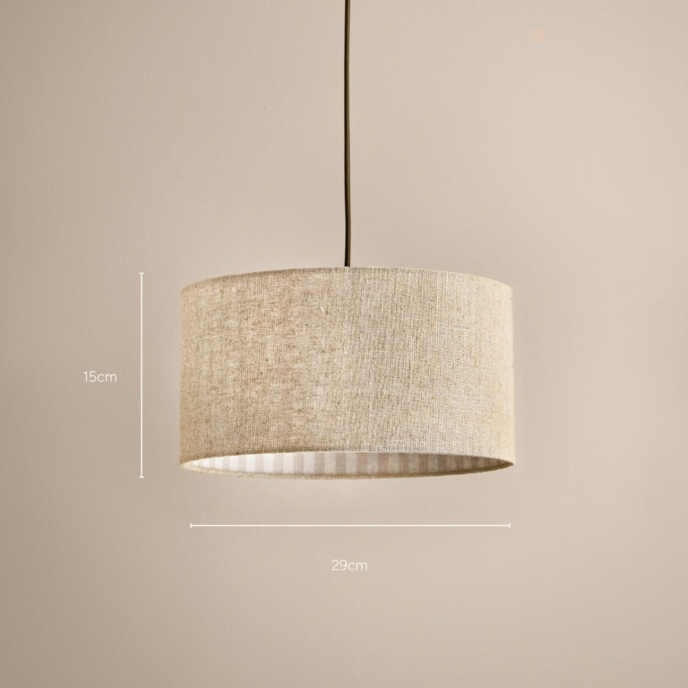 Striped Beige Lighting - Hebden Inner Stripe Lamp Shade Natural Yard