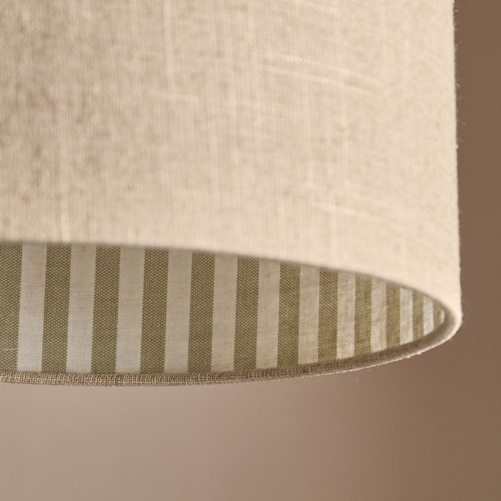 Striped Green Lighting - Hebden Inner Stripe Lamp Shade Olive Yard
