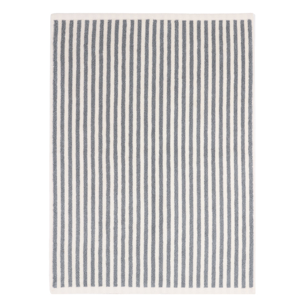 Striped Grey Bathroom - Hebden Striped Cotton Bath Mat Grey Yard