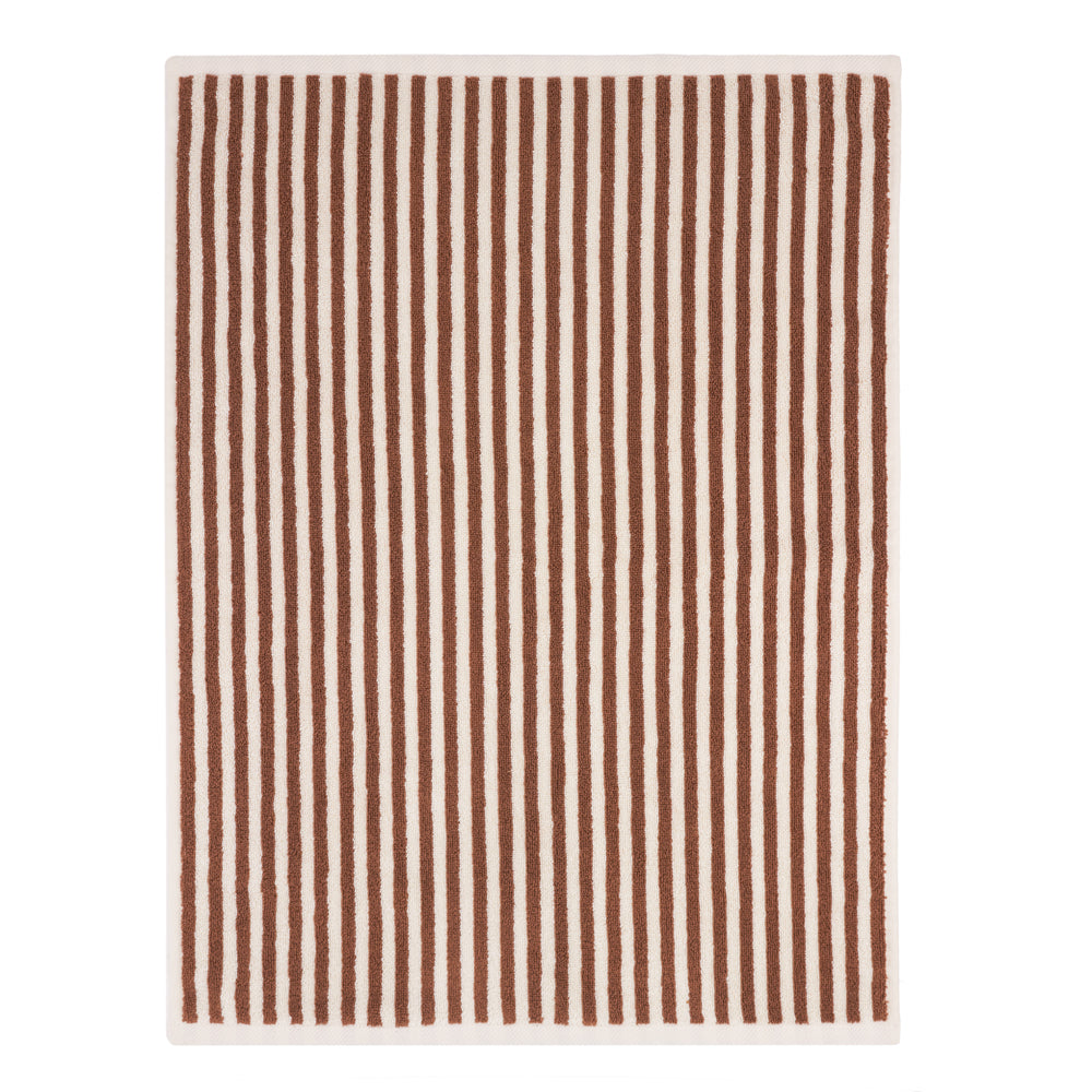 Striped Brown Bathroom - Hebden Striped Cotton Bath Mat Pecan Yard