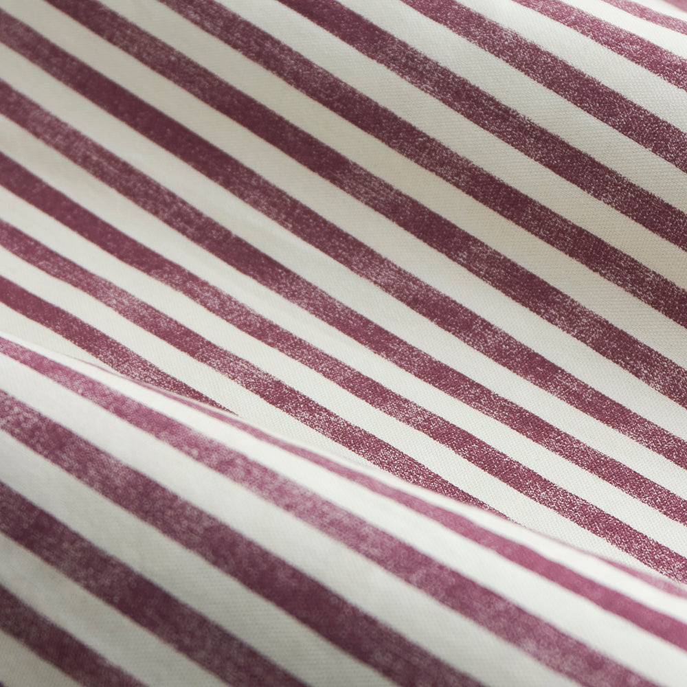 Striped Red Curtains - Hebden Striped 100% Cotton Lined Eyelet Curtains Beetroot Yard