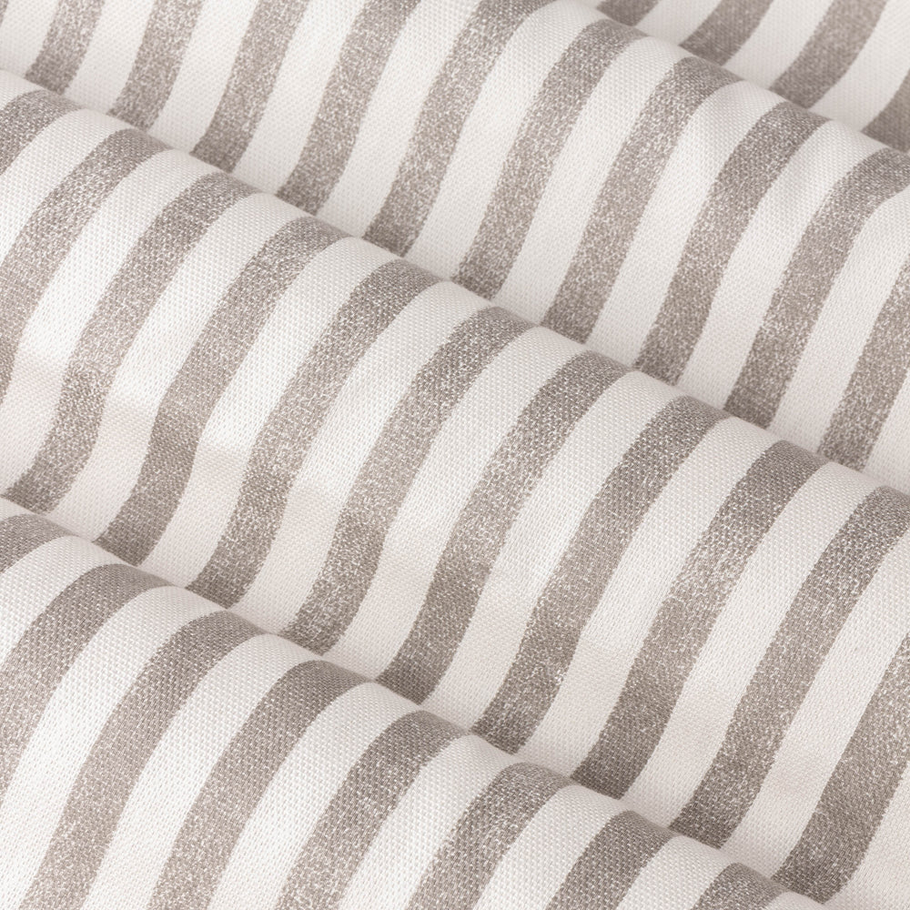 Striped Brown Curtains - Hebden Striped 100% Cotton Lined Eyelet Curtains Mole Yard