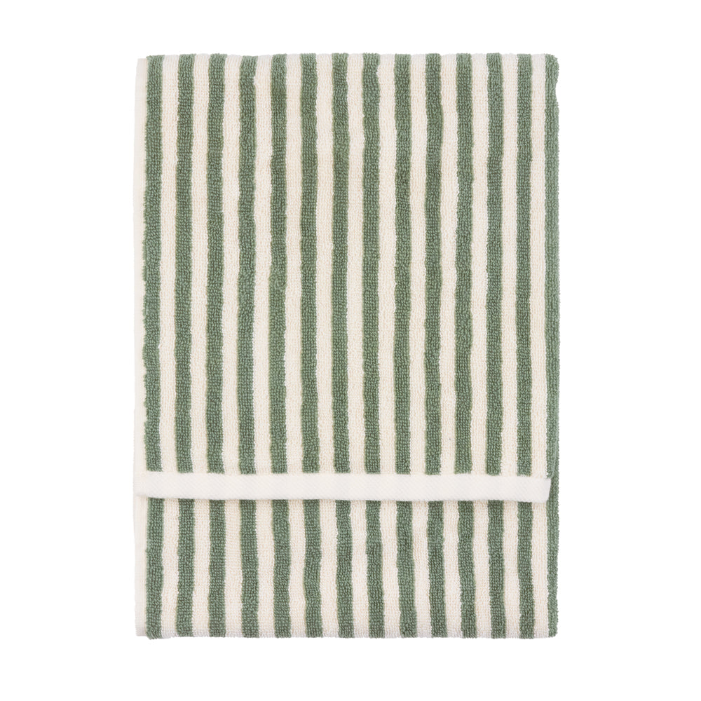 Striped Green Bathroom - Hebden Striped Cotton Towels Forest Yard