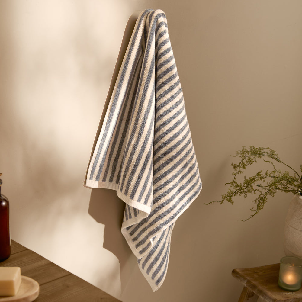 Striped Grey Bathroom - Hebden Striped Cotton Towels Grey Yard