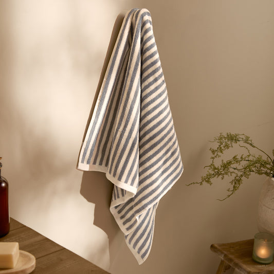 Striped Grey Bathroom - Hebden Striped Cotton Towels Grey Yard