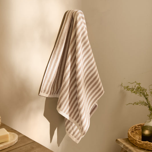 Striped Beige Bathroom - Hebden Striped Cotton Towels Natural Yard
