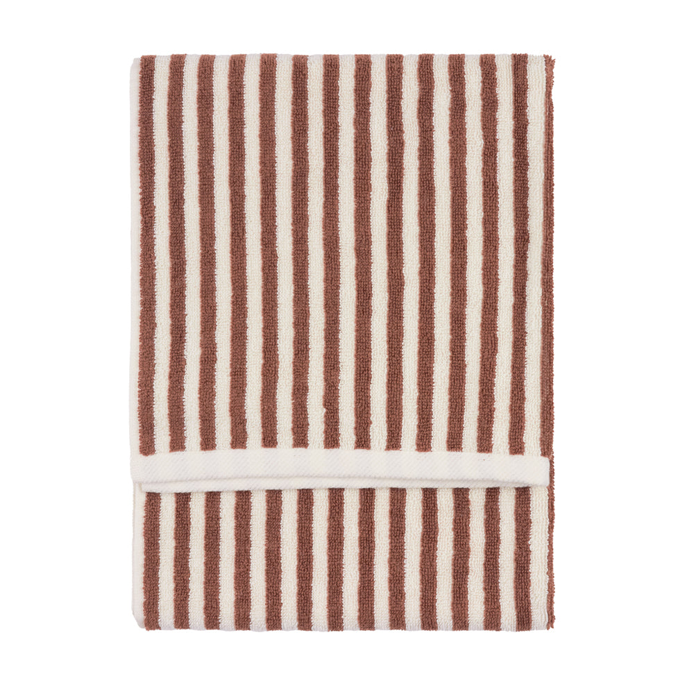 Striped Brown Bathroom - Hebden Striped Cotton Towels Pecan Yard