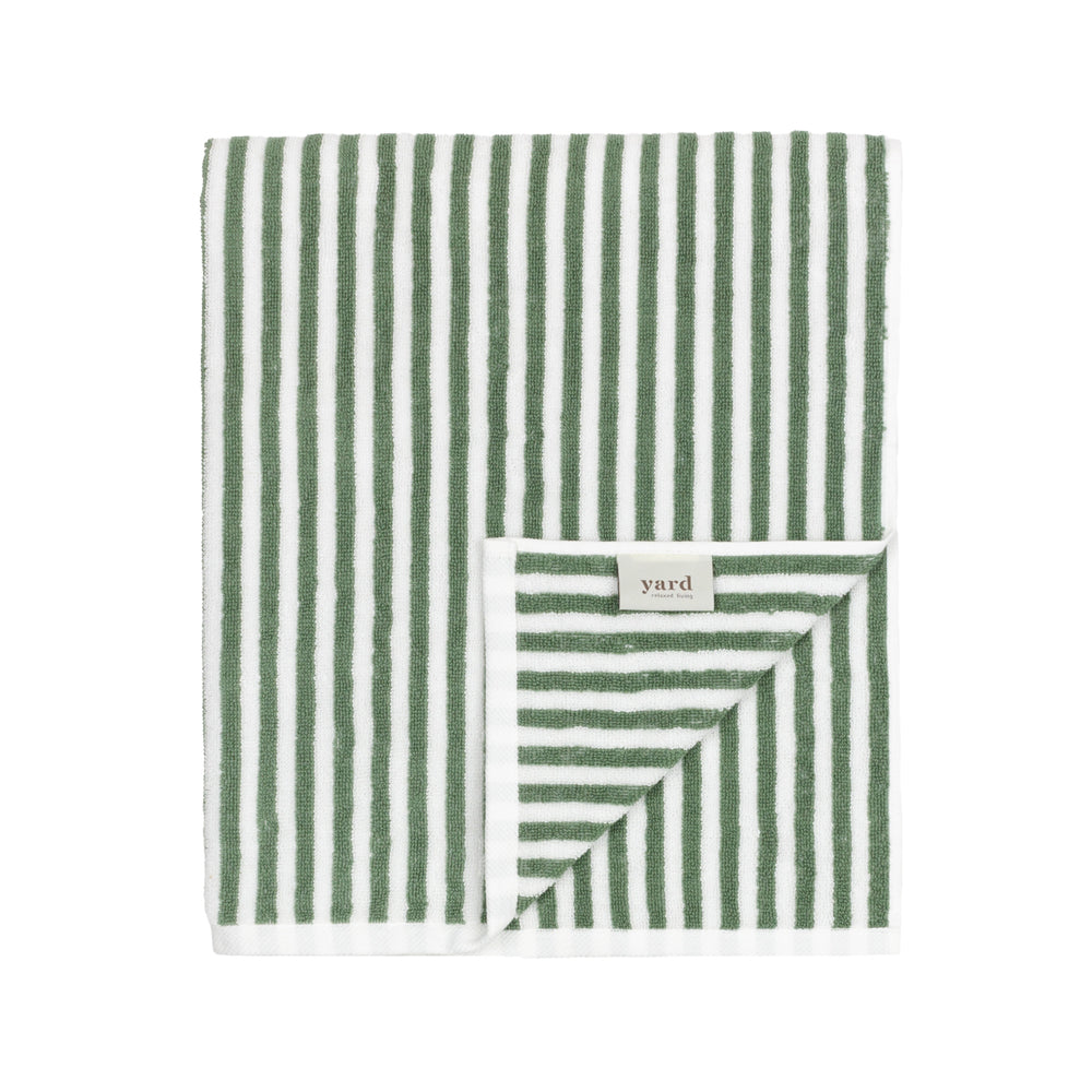 Striped Green Bathroom - Hebden Striped Cotton Towels Forest Yard