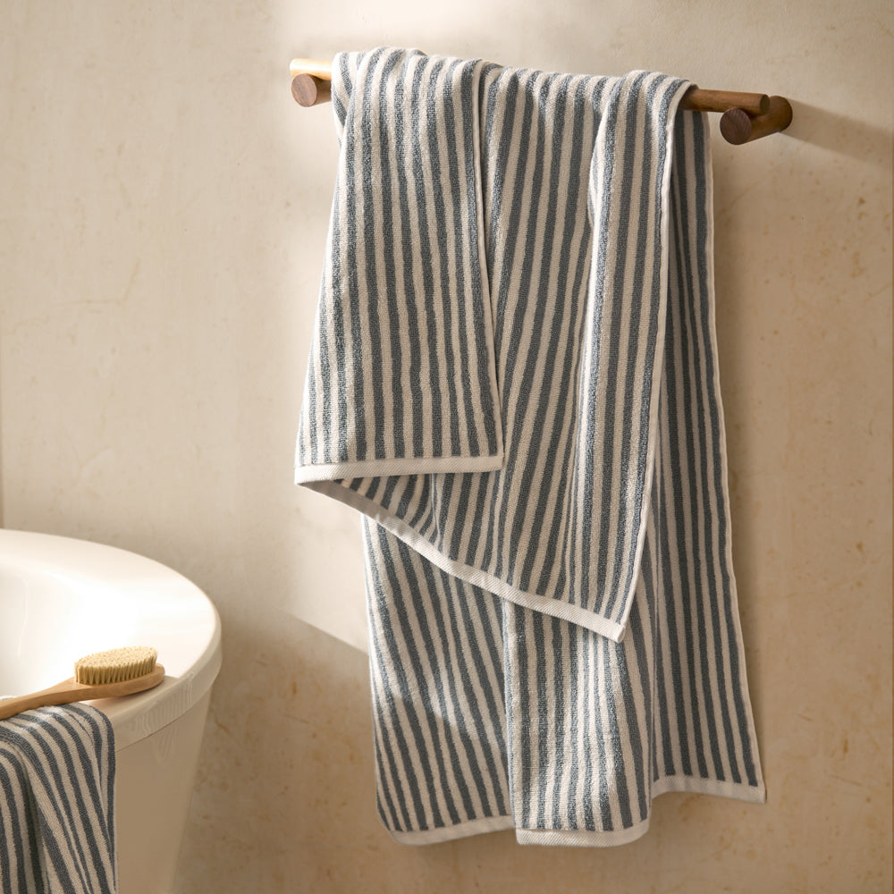 Striped Grey Bathroom - Hebden Striped Cotton Towels Grey Yard