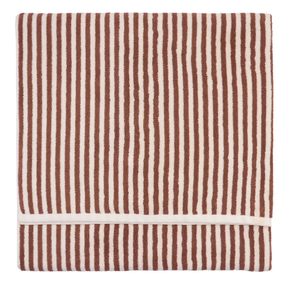 Striped Brown Bathroom - Hebden Striped Cotton Towels Pecan Yard