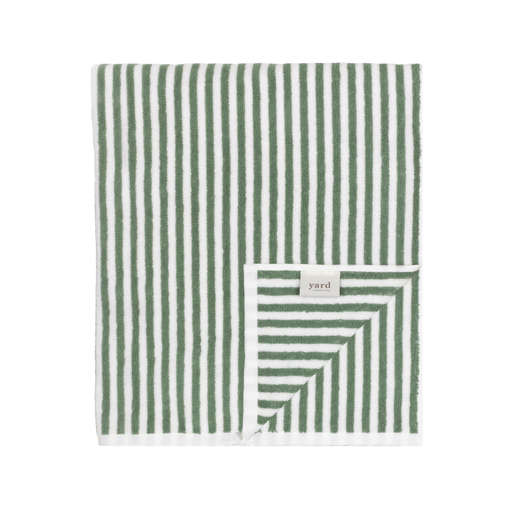 Striped Green Bathroom - Hebden Striped Cotton Towels Forest Yard