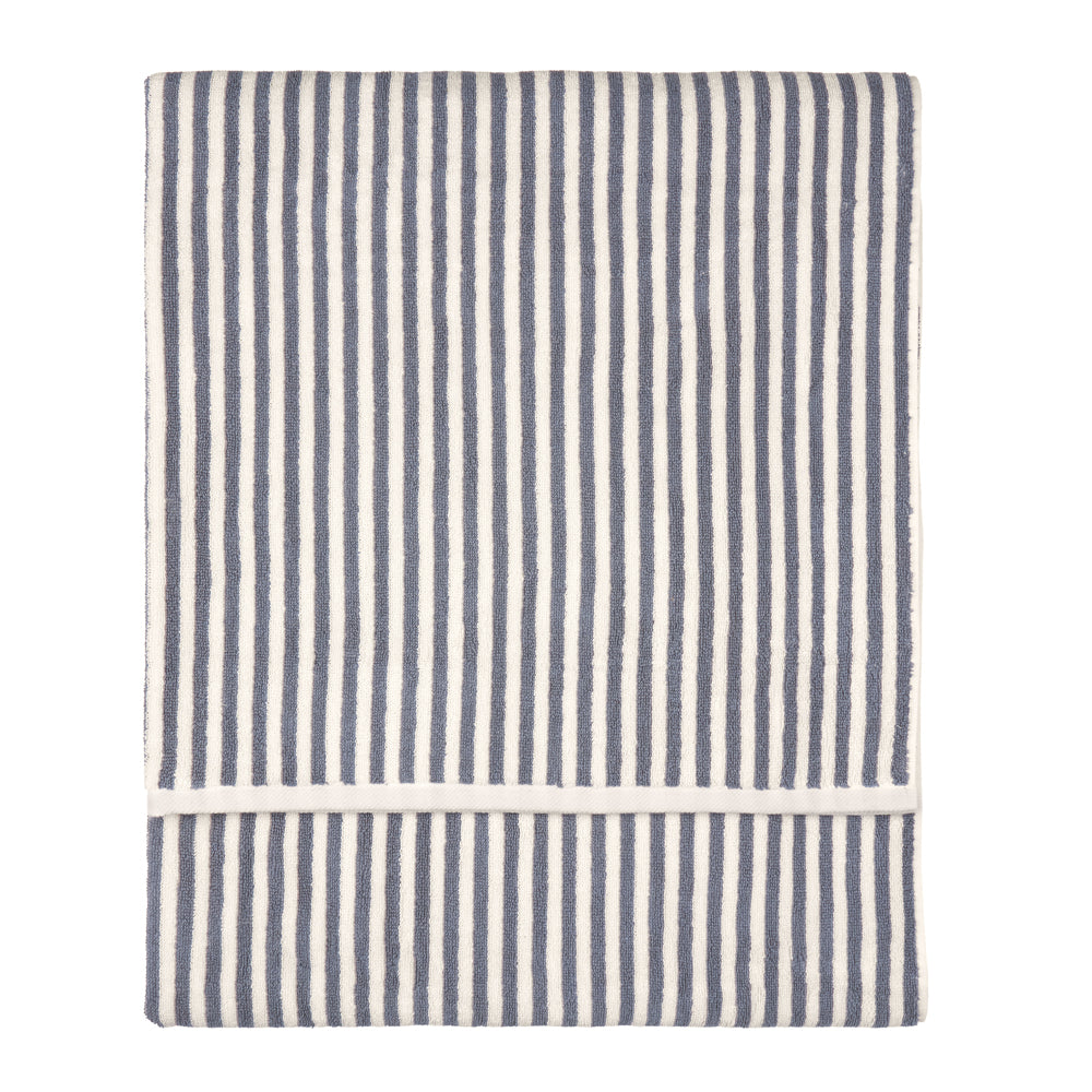 Striped Blue Bathroom - Hebden Striped Cotton Towels Denim Blue Yard