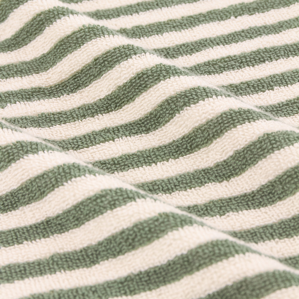 Striped Green Bathroom - Hebden Striped Cotton Towels Forest Yard