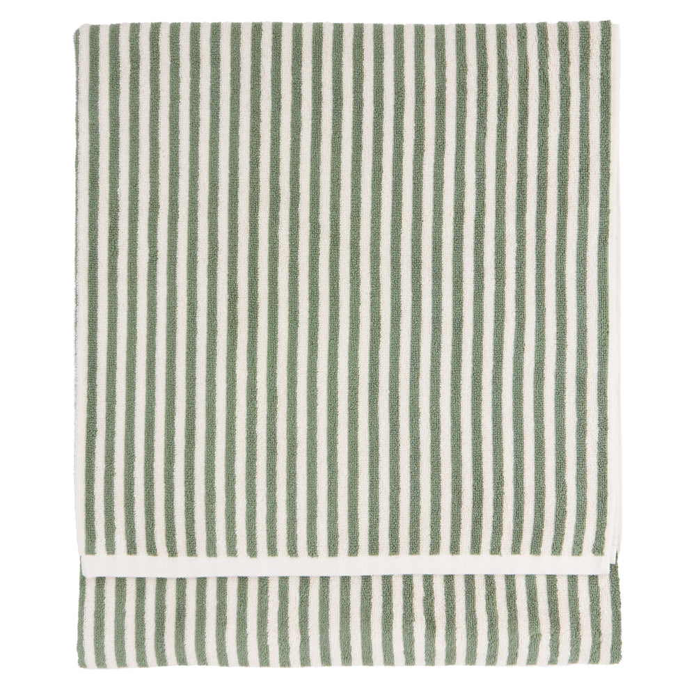 Striped Green Bathroom - Hebden Striped Cotton Towels Forest Yard