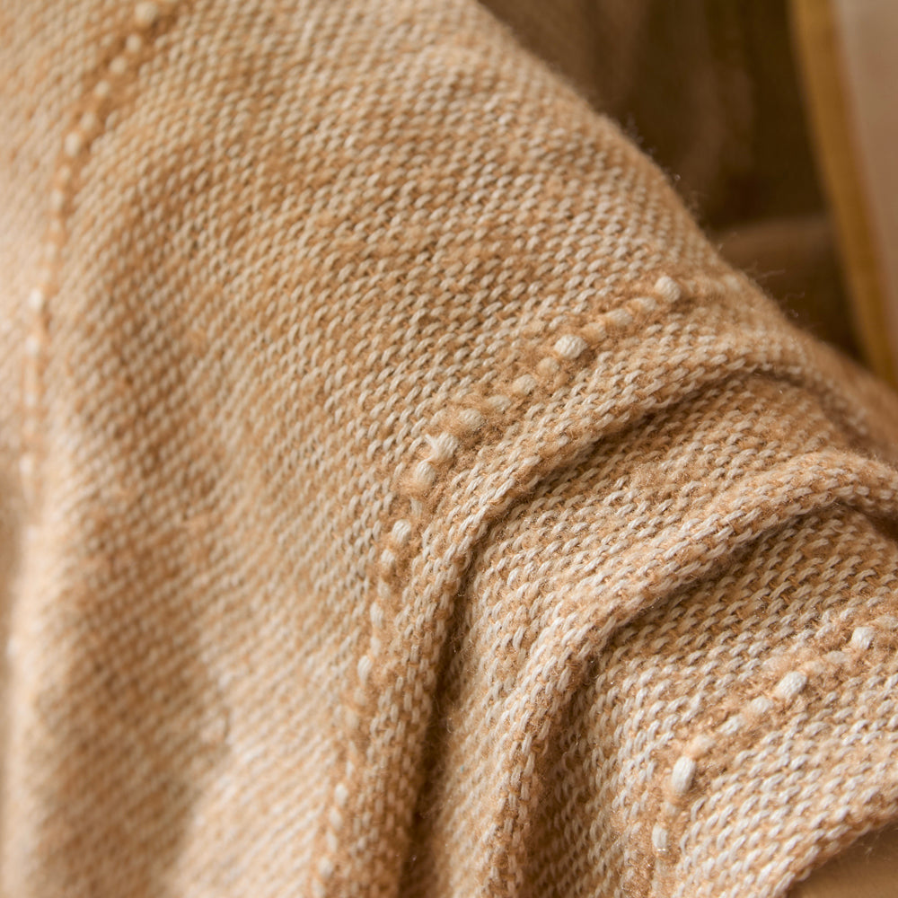 Striped Cream Throws - Hedon Woven Indoor/Outdoor  Throw Natural Yard