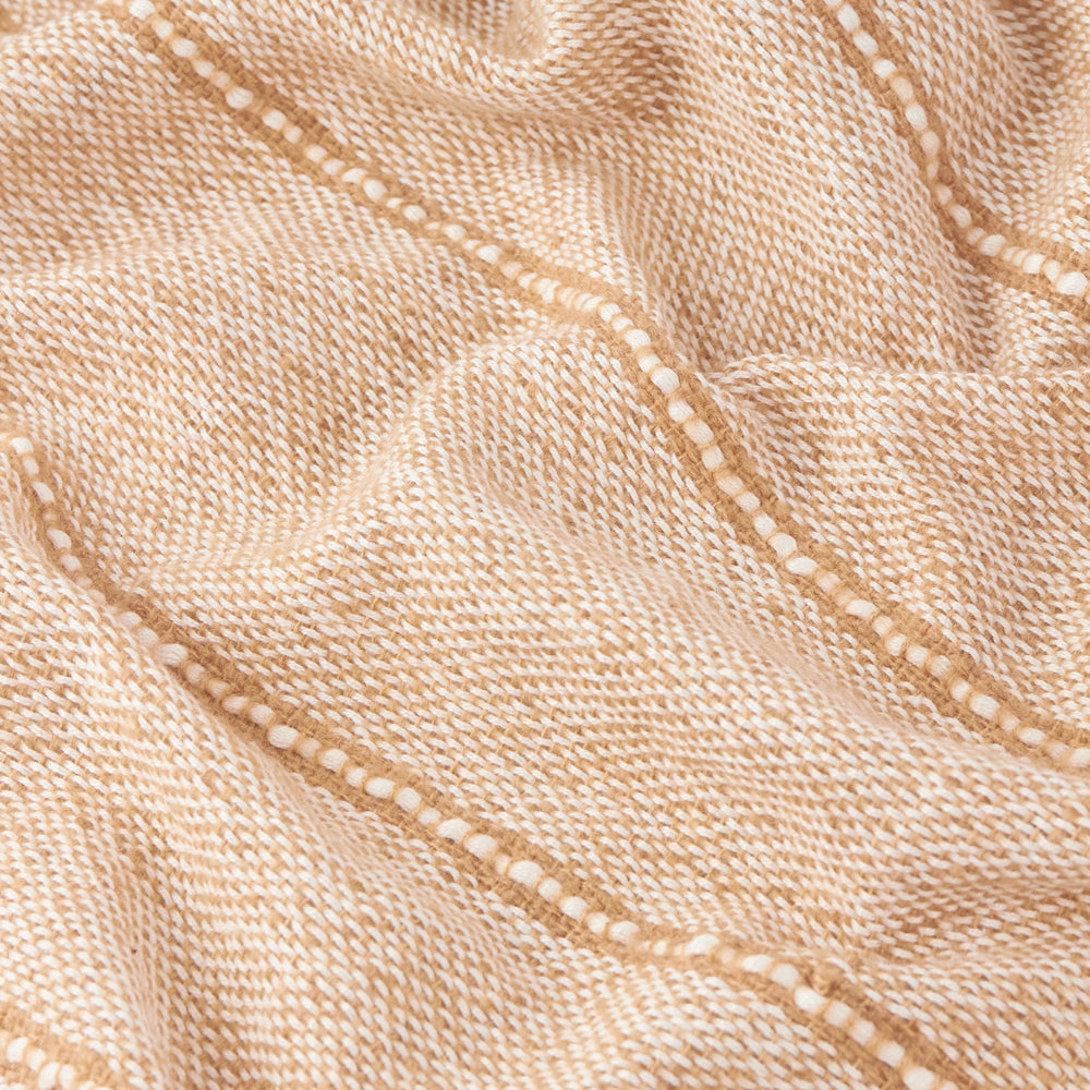 Striped Cream Throws - Hedon Woven Indoor/Outdoor  Throw Natural Yard