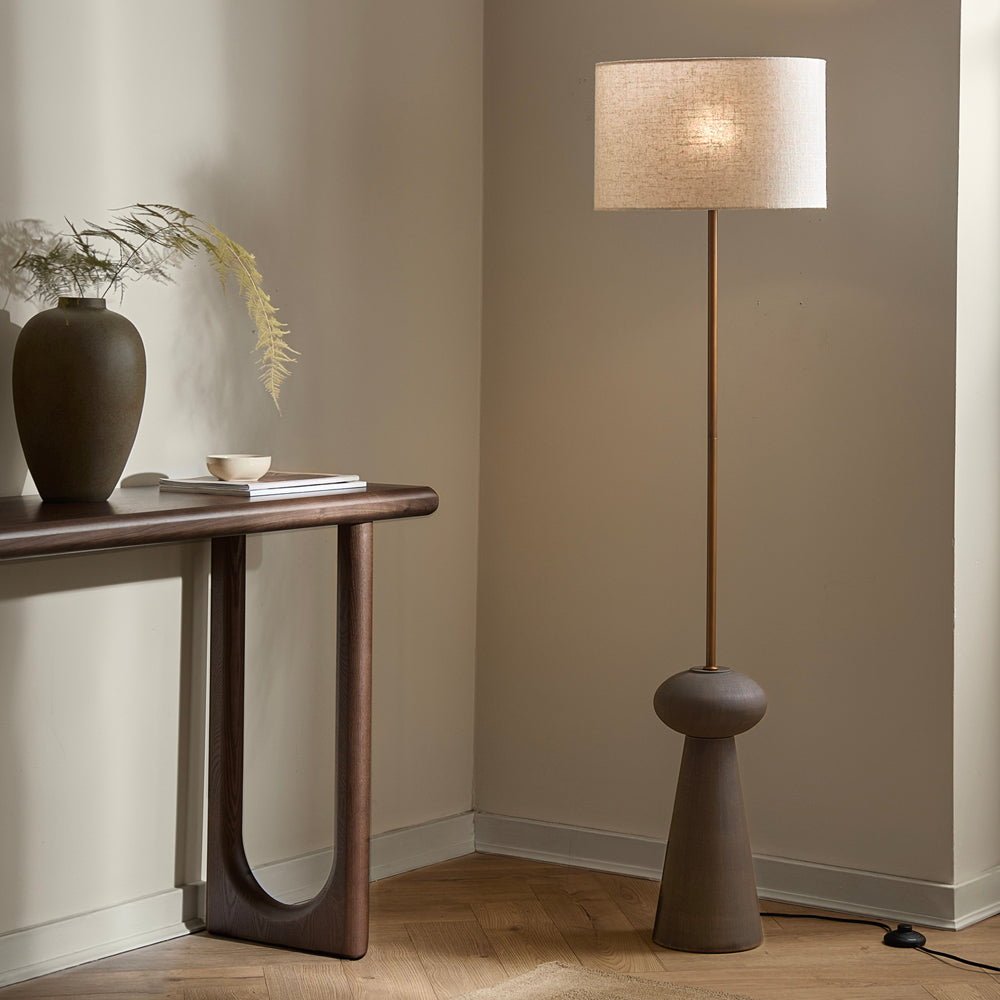 Plain Brown Lighting - Helston Wired Floor Lamp Espresso Brown Yard