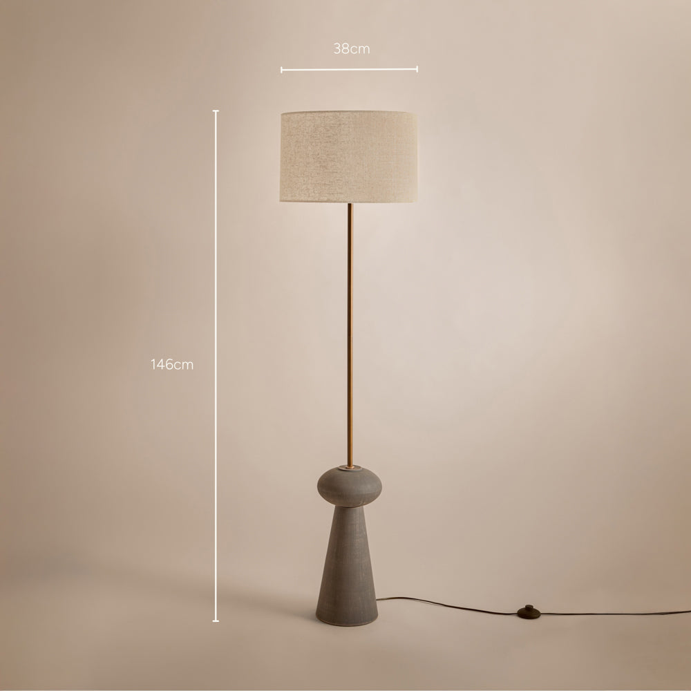Plain Brown Lighting - Helston Wired Floor Lamp Espresso Brown Yard