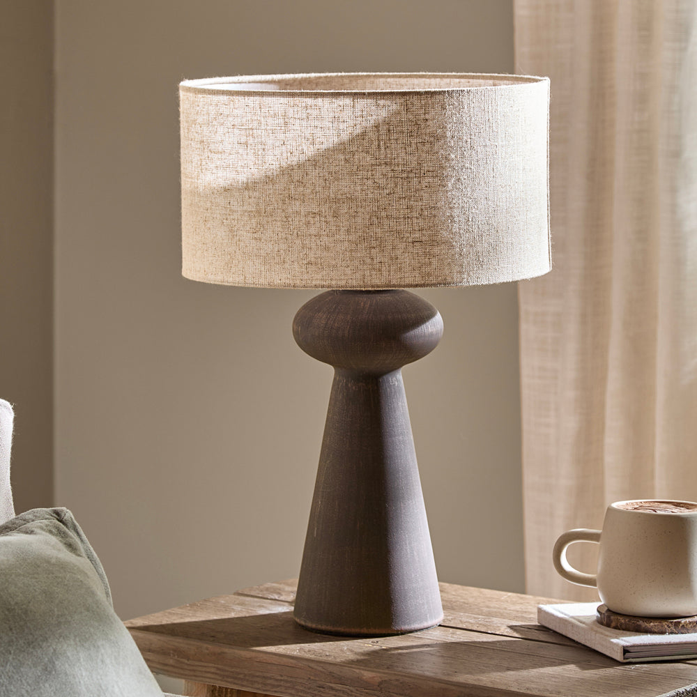 Plain Brown Lighting - Helston Wired Table Lamp Espresso Brown Yard