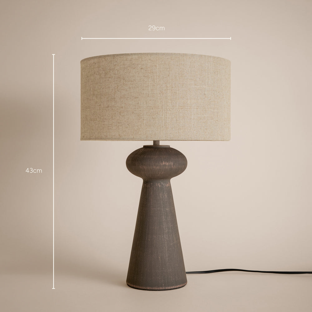 Plain Brown Lighting - Helston Wired Table Lamp Espresso Brown Yard