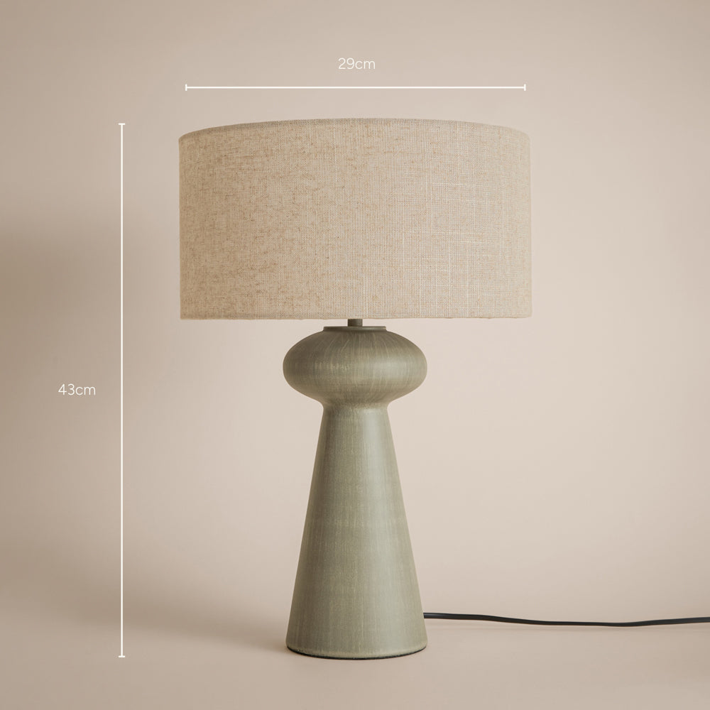 Plain Green Lighting - Helston Wired Table Lamp Olive Yard