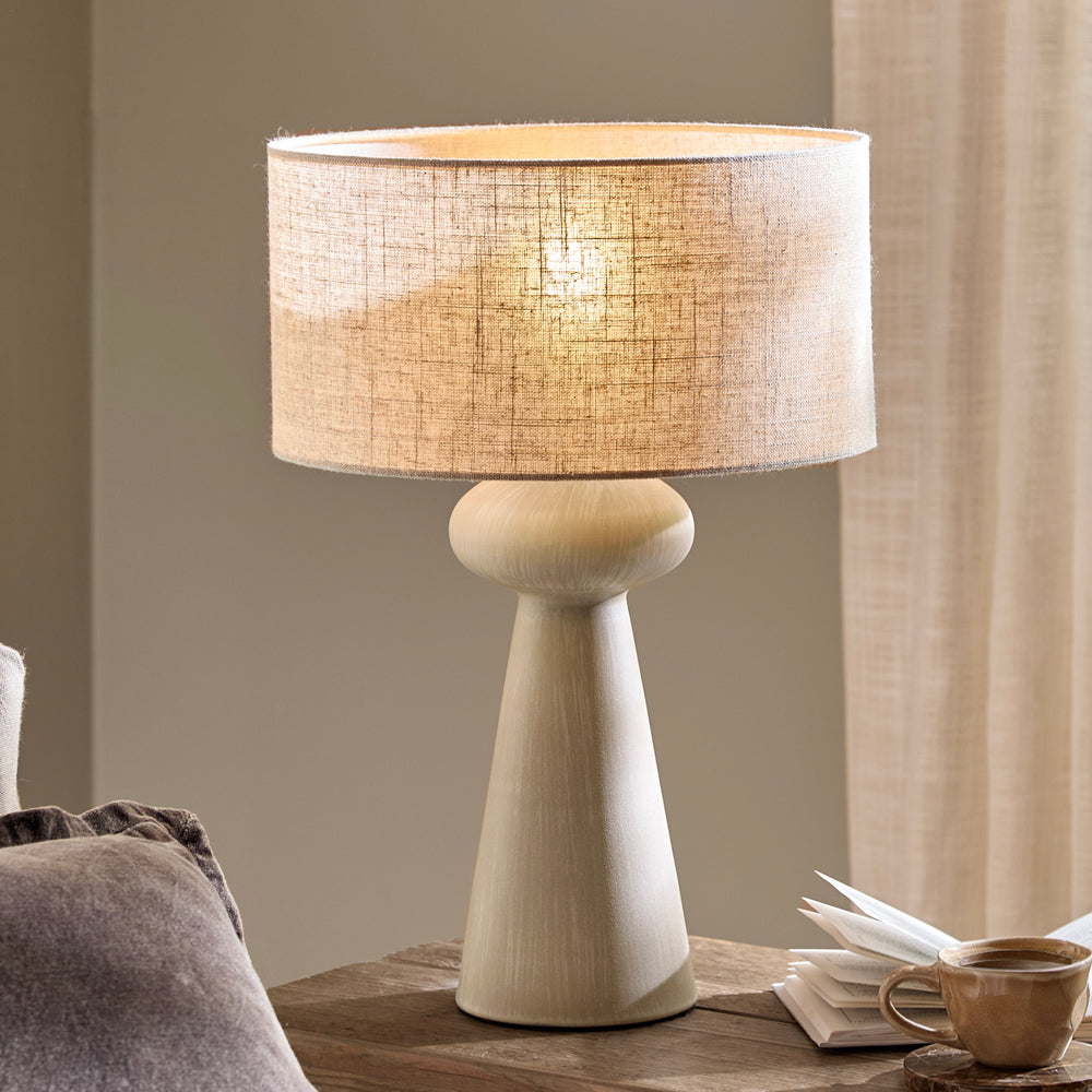 Plain Gold Lighting - Helston Wired Table Lamp Sandstone Yard