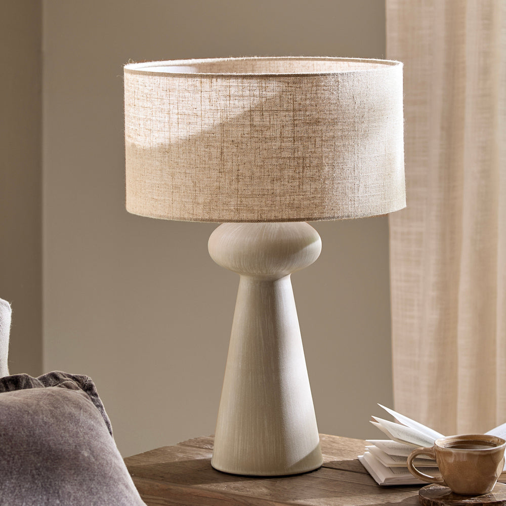 Plain Gold Lighting - Helston Wired Table Lamp Sandstone Yard