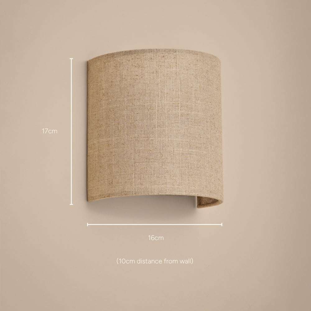 Plain Beige Lighting - Helston Rechargeable Wall Light Linen Yard
