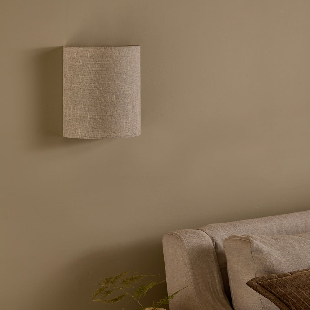 Plain Beige Lighting - Helston Rechargeable Wall Light Linen Yard