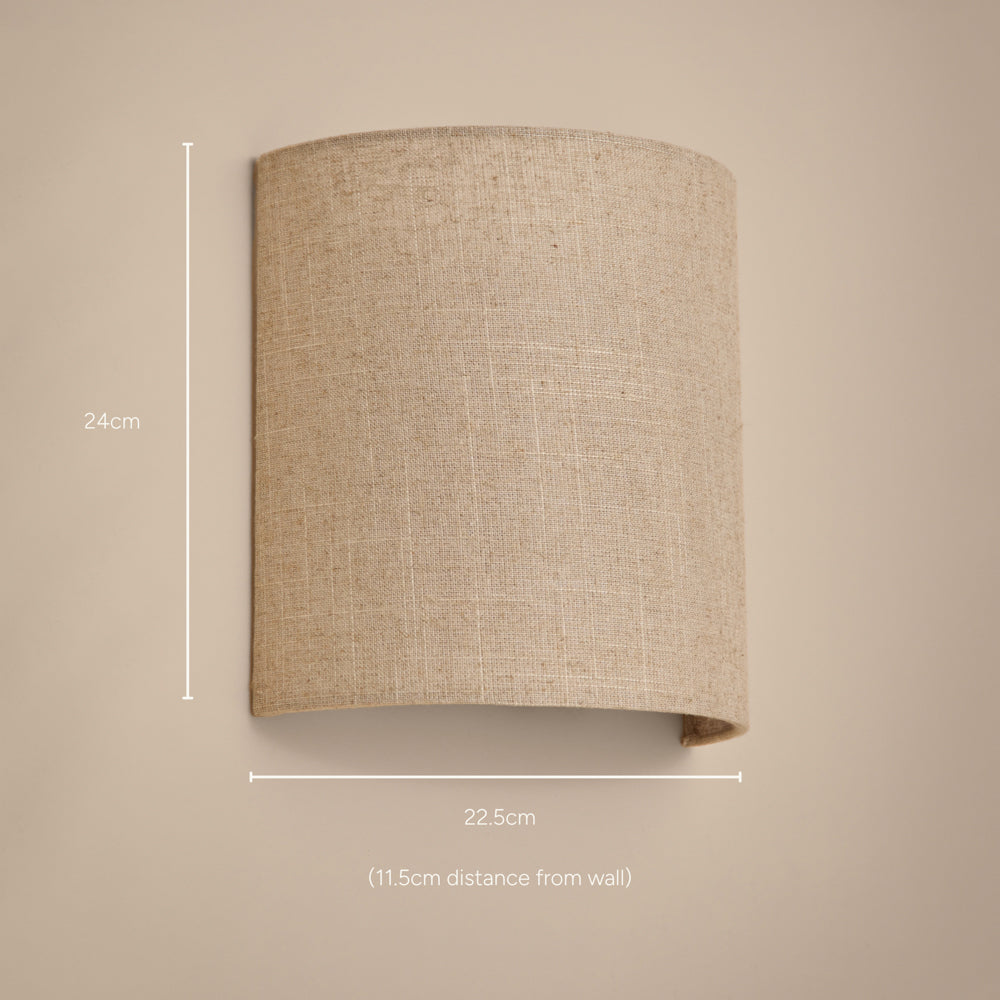 Plain Beige Lighting - Helston Rechargeable Wall Light Linen Yard