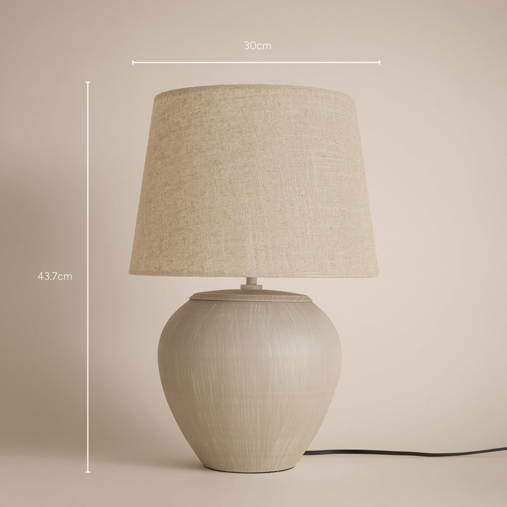 Plain Gold Lighting - Helston Round Wired Table Lamp Sandstone Yard