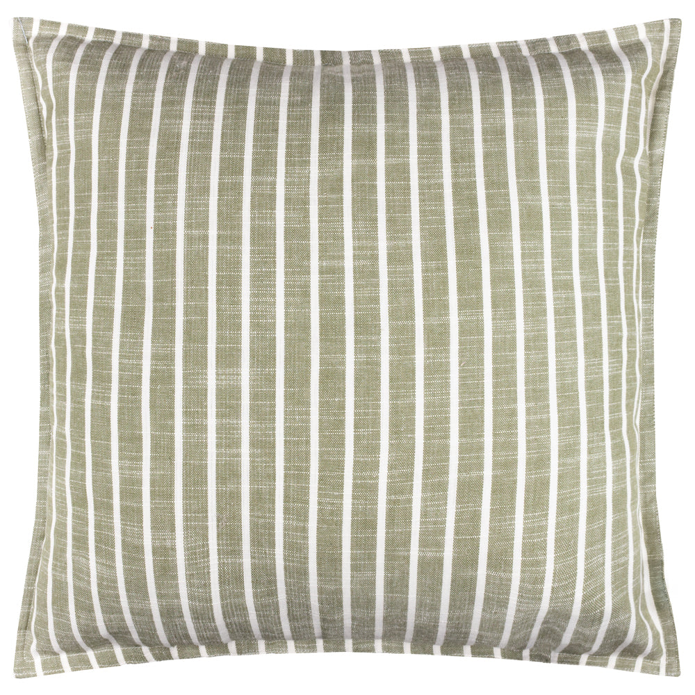 Striped Green Cushions - Hessle Stripe Outdoor Polyester Filled Cushion Eucalyptus Yard