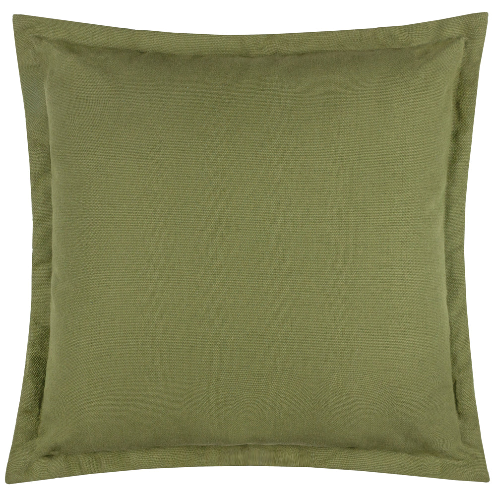 Plain Green Cushions - Holmfirth Canvas Outdoor Polyester Filled Cushion Eucalyptus Yard