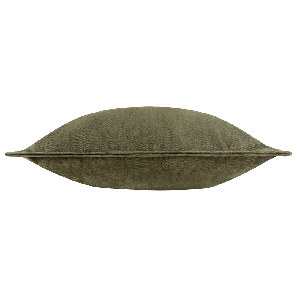 Plain Green Cushions - Holmfirth Canvas Outdoor Polyester Filled Cushion Lichen Yard