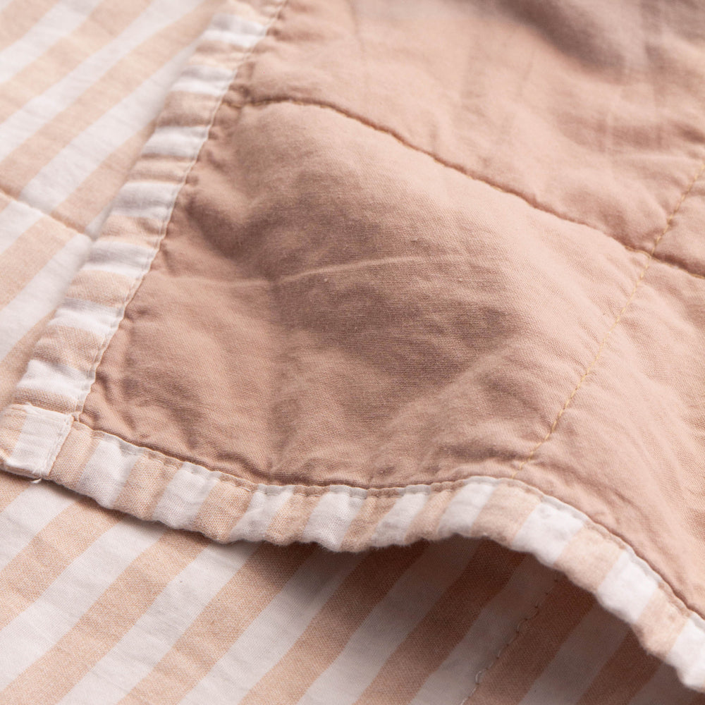 Striped Pink Bedding - Hebden Quilted Stripe 100% Cotton Bedspread Blush/Cotta Yard