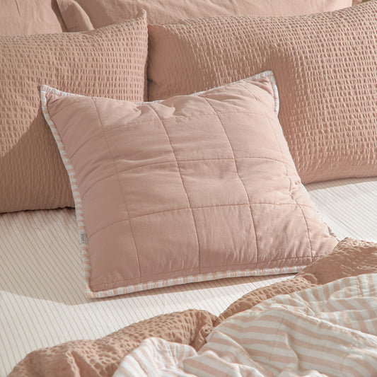Striped Pink Cushions - Hebden 100% Cotton Polyester Filled Cushion Blush/Cotta Yard