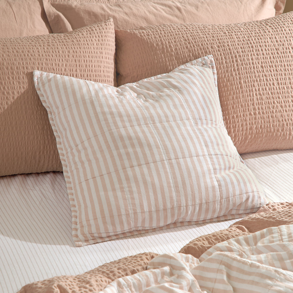 Striped Pink Cushions - Hebden 100% Cotton Polyester Filled Cushion Blush/Cotta Yard